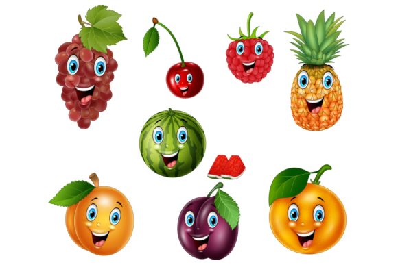 Cute Cartoon Fruits Mascot Bundle: Graphics for Vibrant Illustrations