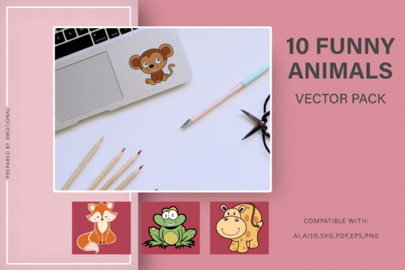 Review: 10 Funny Animals Vectors Pack for Graphics and Illustrations