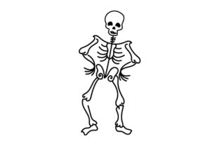 Skeleton Line Art Style for Halloween Crafts and Digital Sales