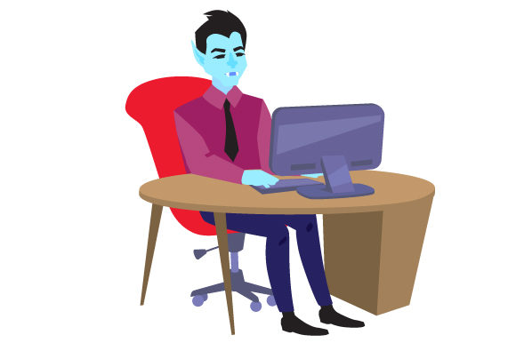 Vampire Sitting in an Office: A Crafts and Halloween Review
